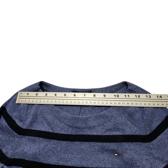 Tommy Hilfiger Womens Sweater Casual Striped 100% Cotton Blue Sz S - Picture 5 of 15